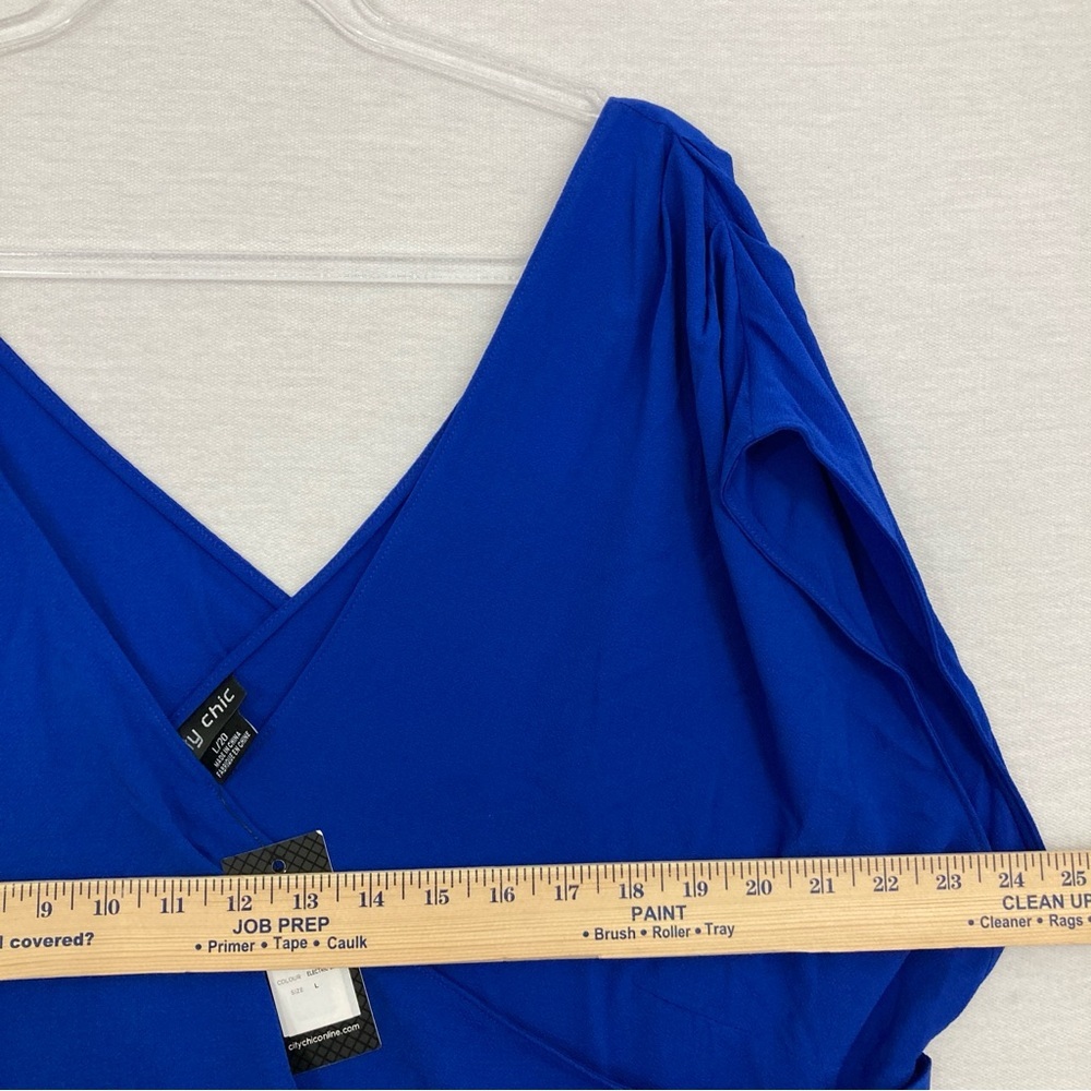 City Chic Blue Draped Dress - Picture 5 of 11
